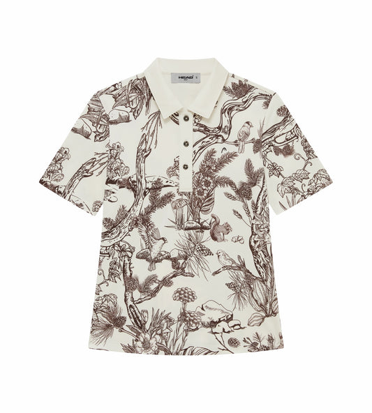 Head Golf Womens Printed Polo - Brown-Botanical