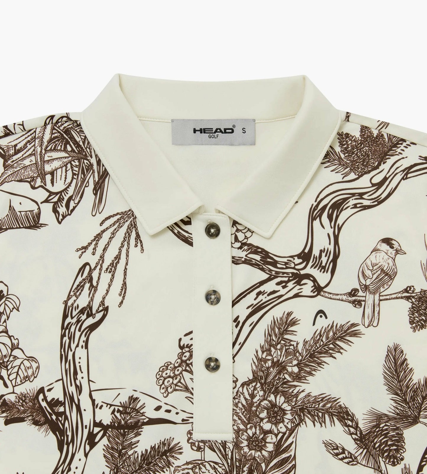 Head Golf Womens Printed Polo - Brown-Botanical