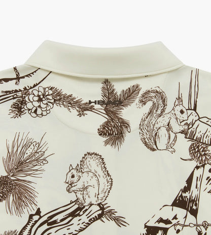 Head Golf Womens Printed Polo - Brown-Botanical