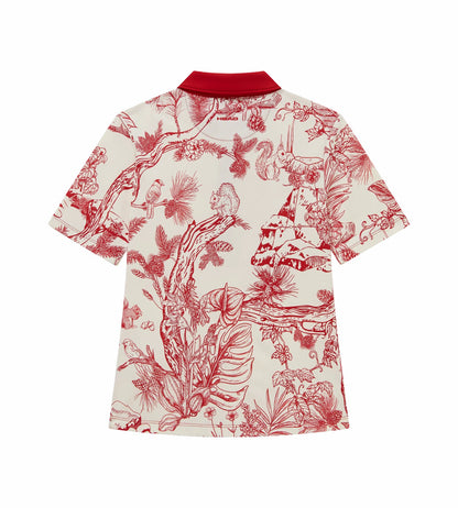 Head Golf Womens Printed Polo - Red-Botanical