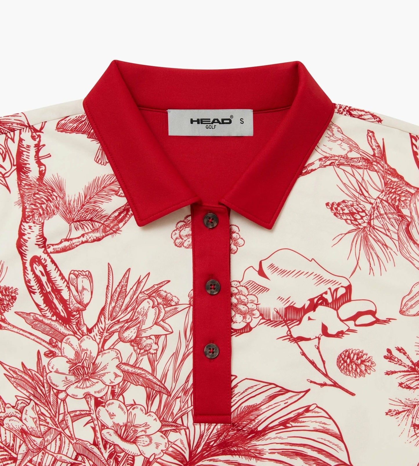 Head Golf Womens Printed Polo - Red-Botanical