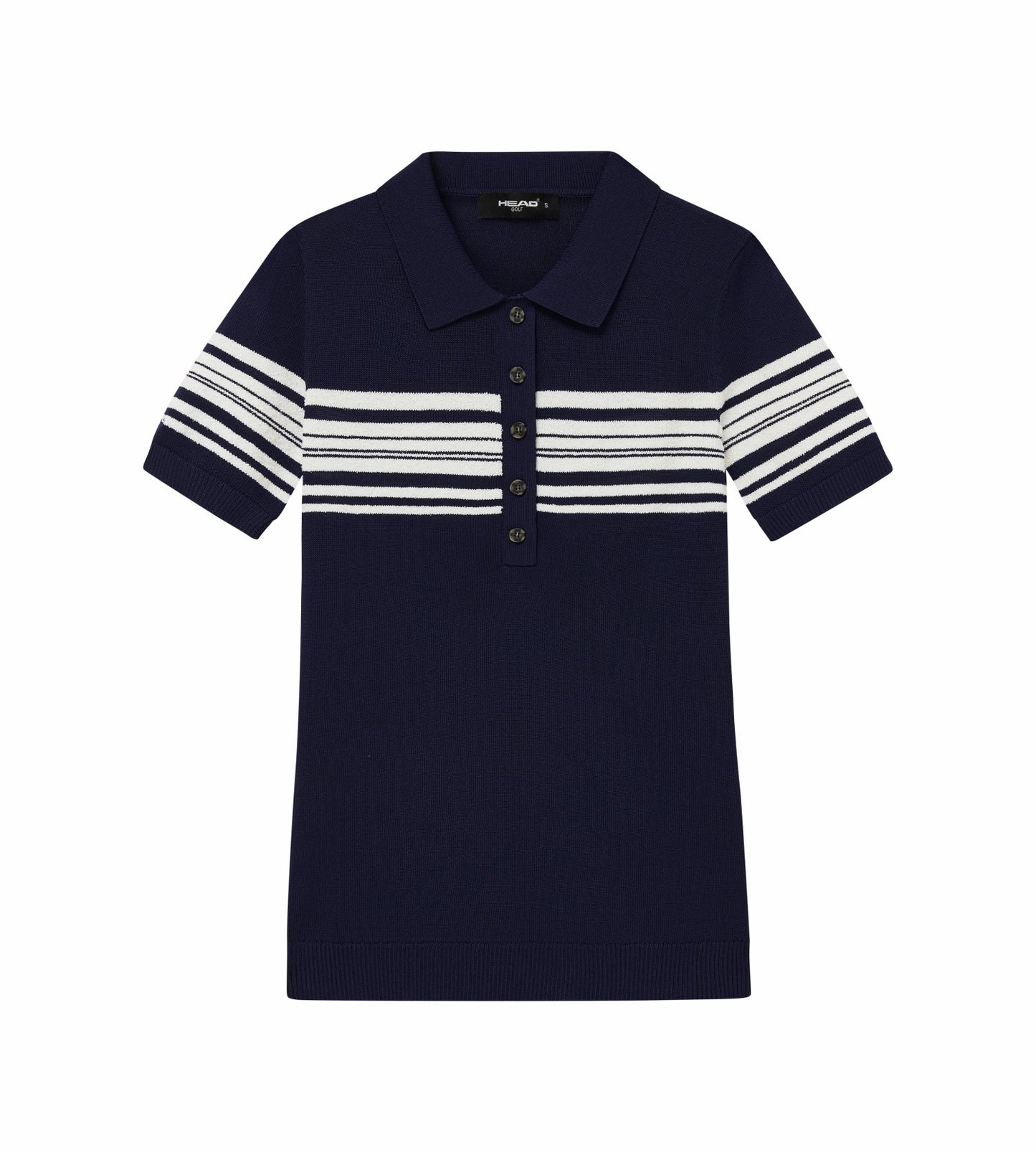 Head Golf Womens Stripe Knit Polo - Navy