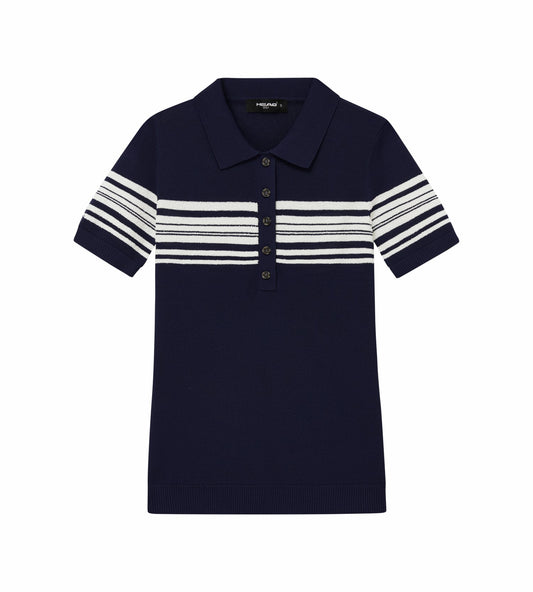 Head Golf Womens Stripe Knit Polo - Navy