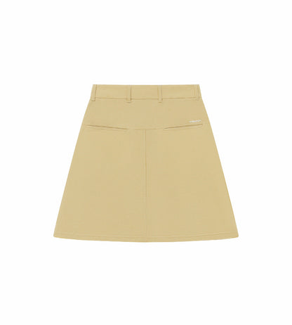 Head Golf Yoke Pleat Skirt - CREAM/KHAKI