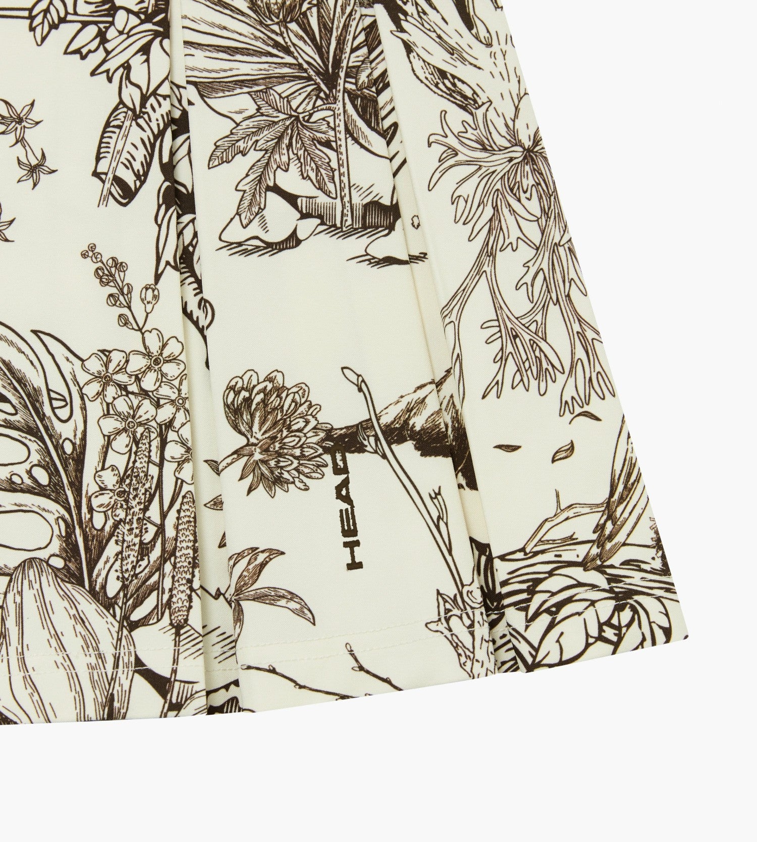 Head Golf Box Pleat Skirt - Cream/Brown/Forest