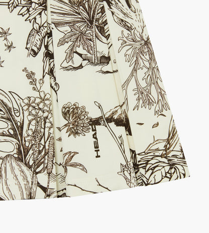Head Golf Box Pleat Skirt - Cream/Brown/Forest