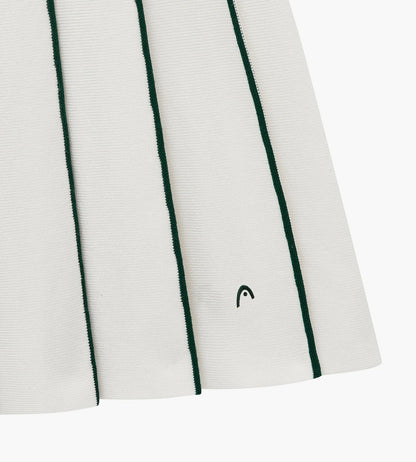 Head Golf Knit Pleat Skirt - White