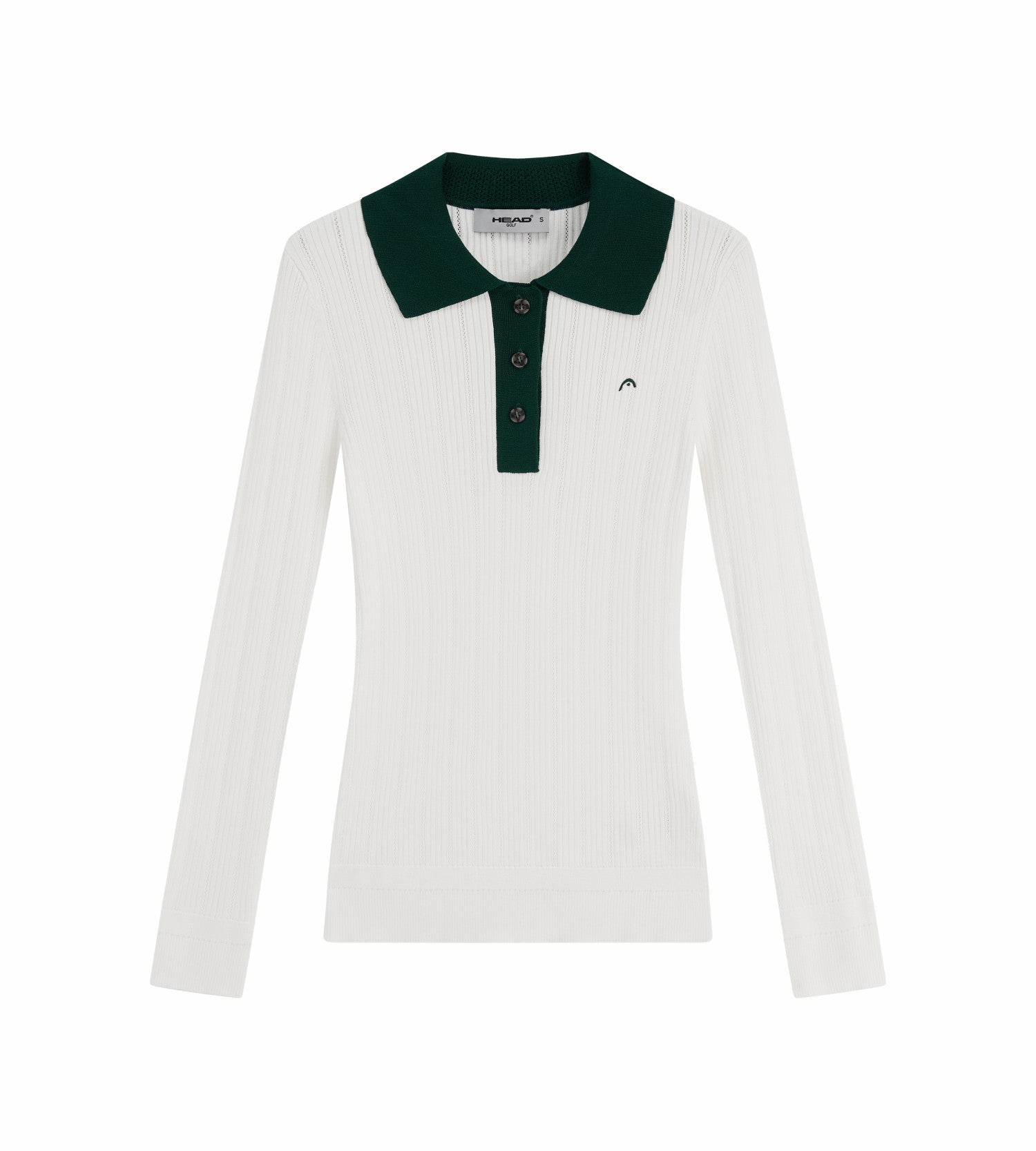 Head Golf Long Sleeve Pointelle Knit Polo - White