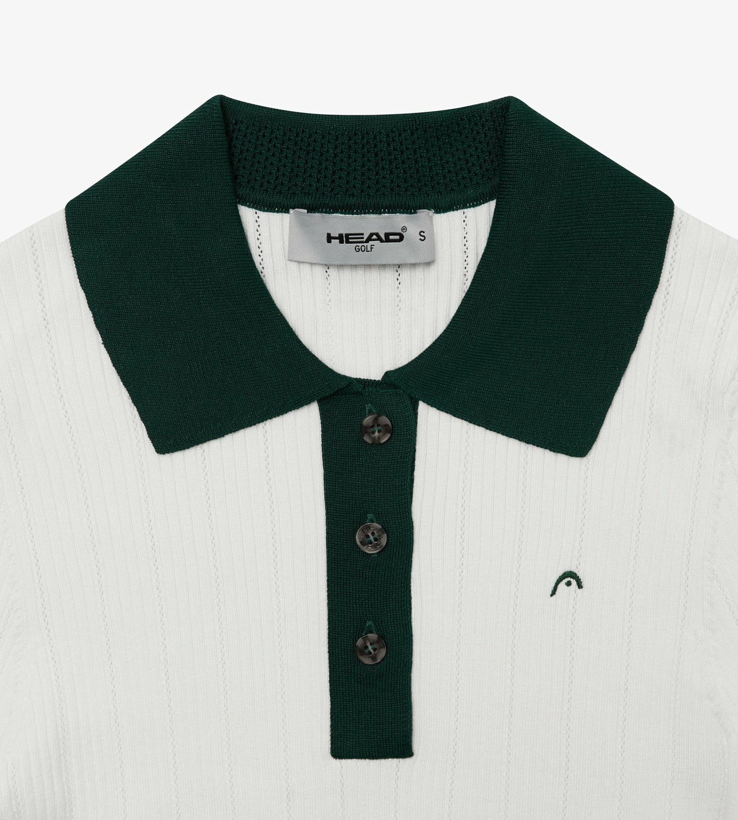 Head Golf Long Sleeve Pointelle Knit Polo - White