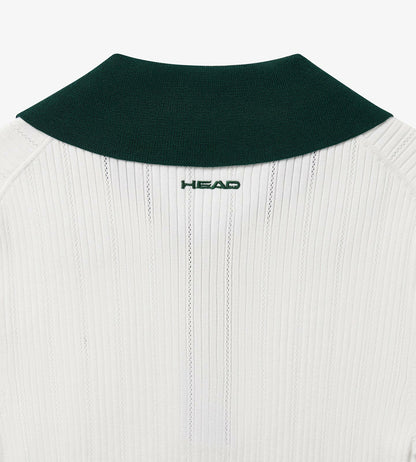 Head Golf Long Sleeve Pointelle Knit Polo - White