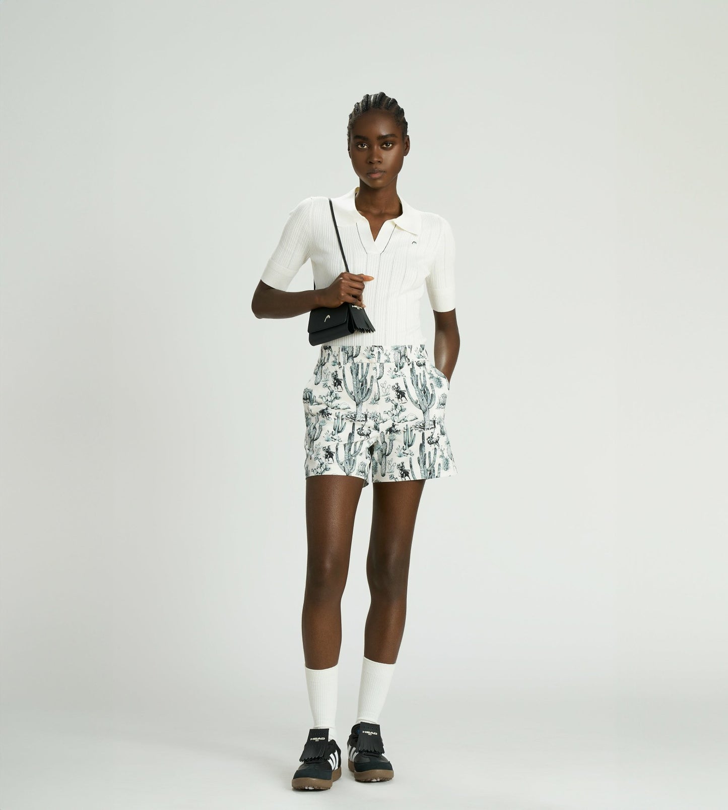 Head Golf V Neck Pointelle Knit Polo - White
