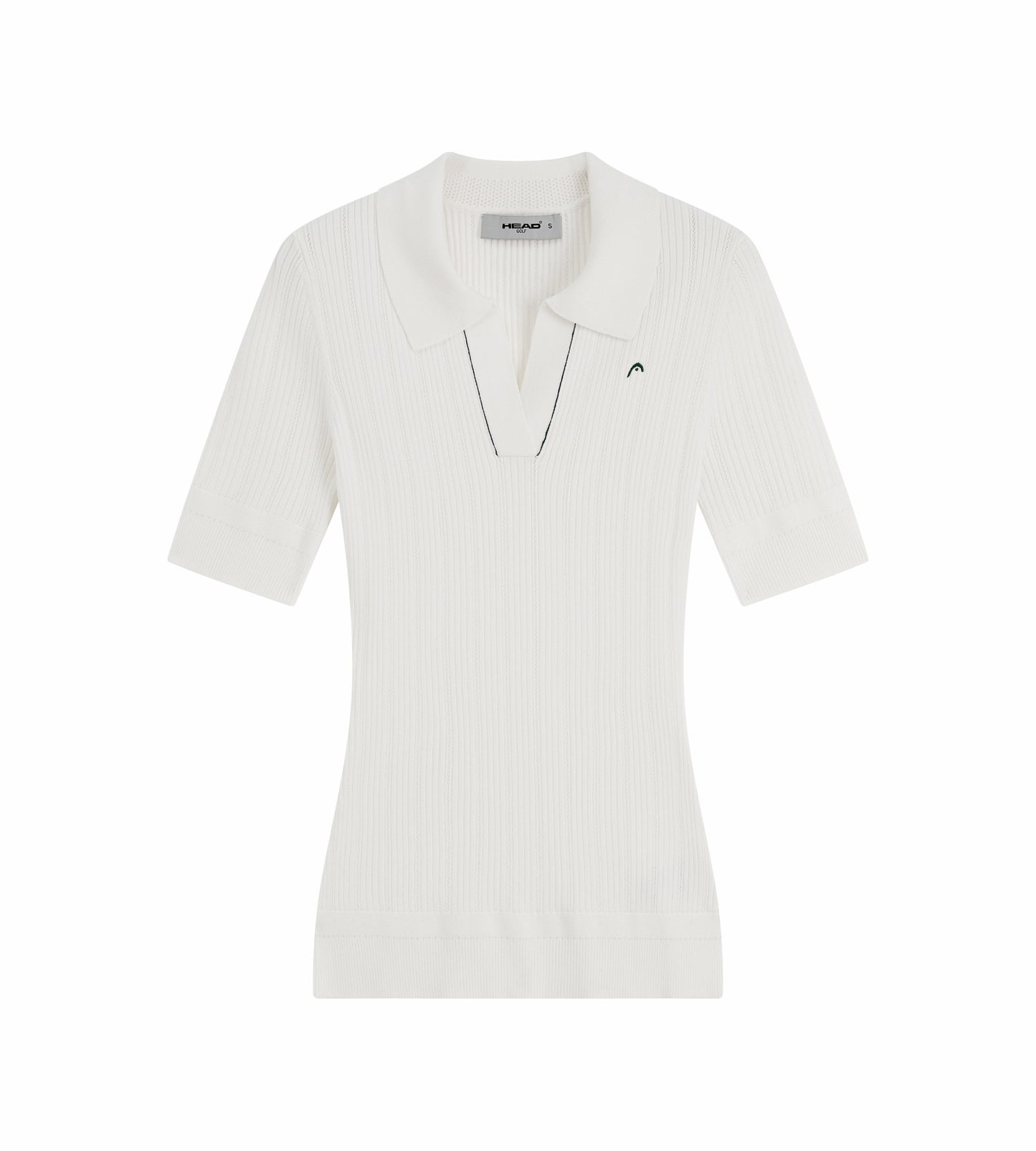 Head Golf V Neck Pointelle Knit Polo - White