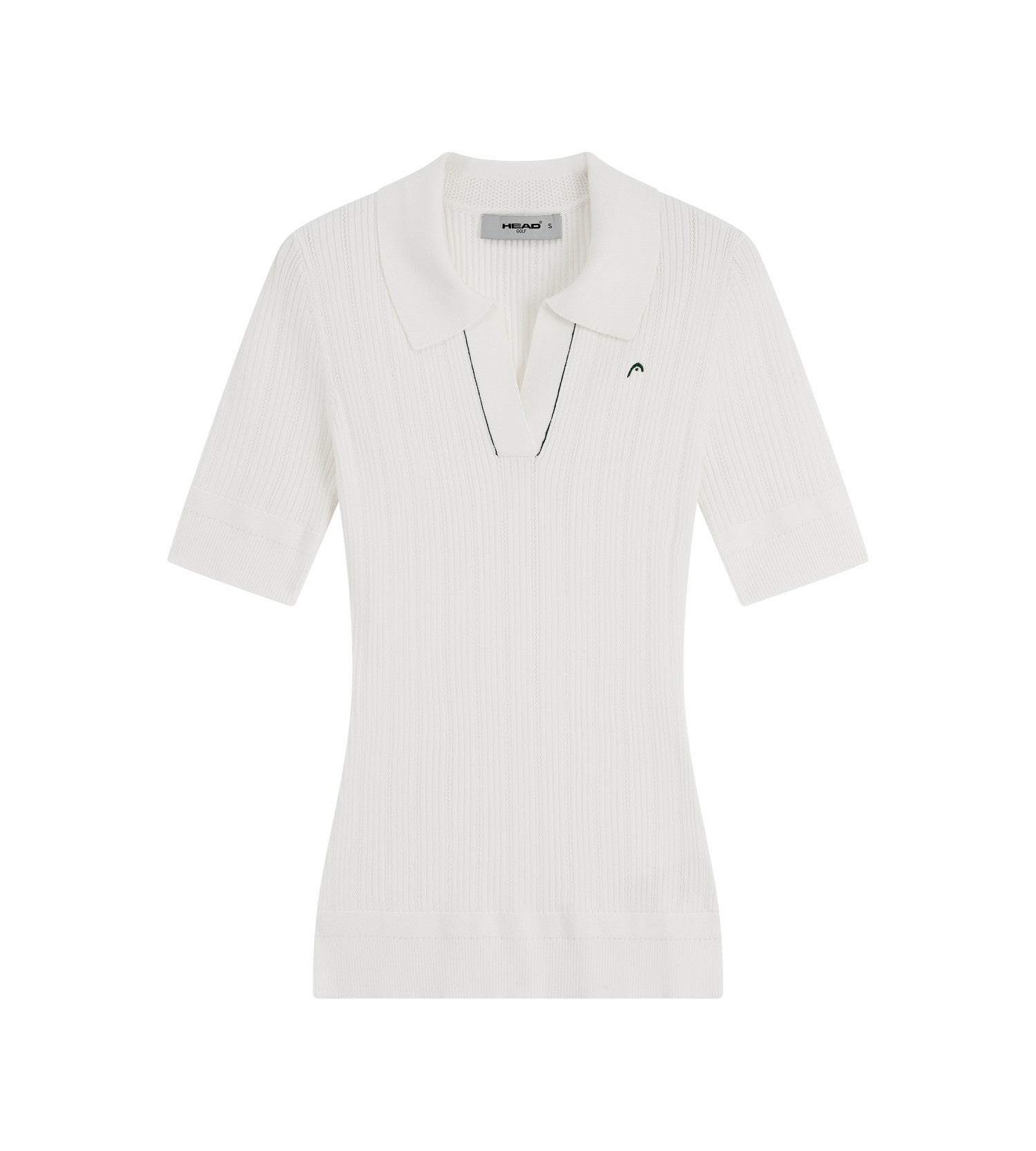 Head Golf V Neck Pointelle Knit Polo - White