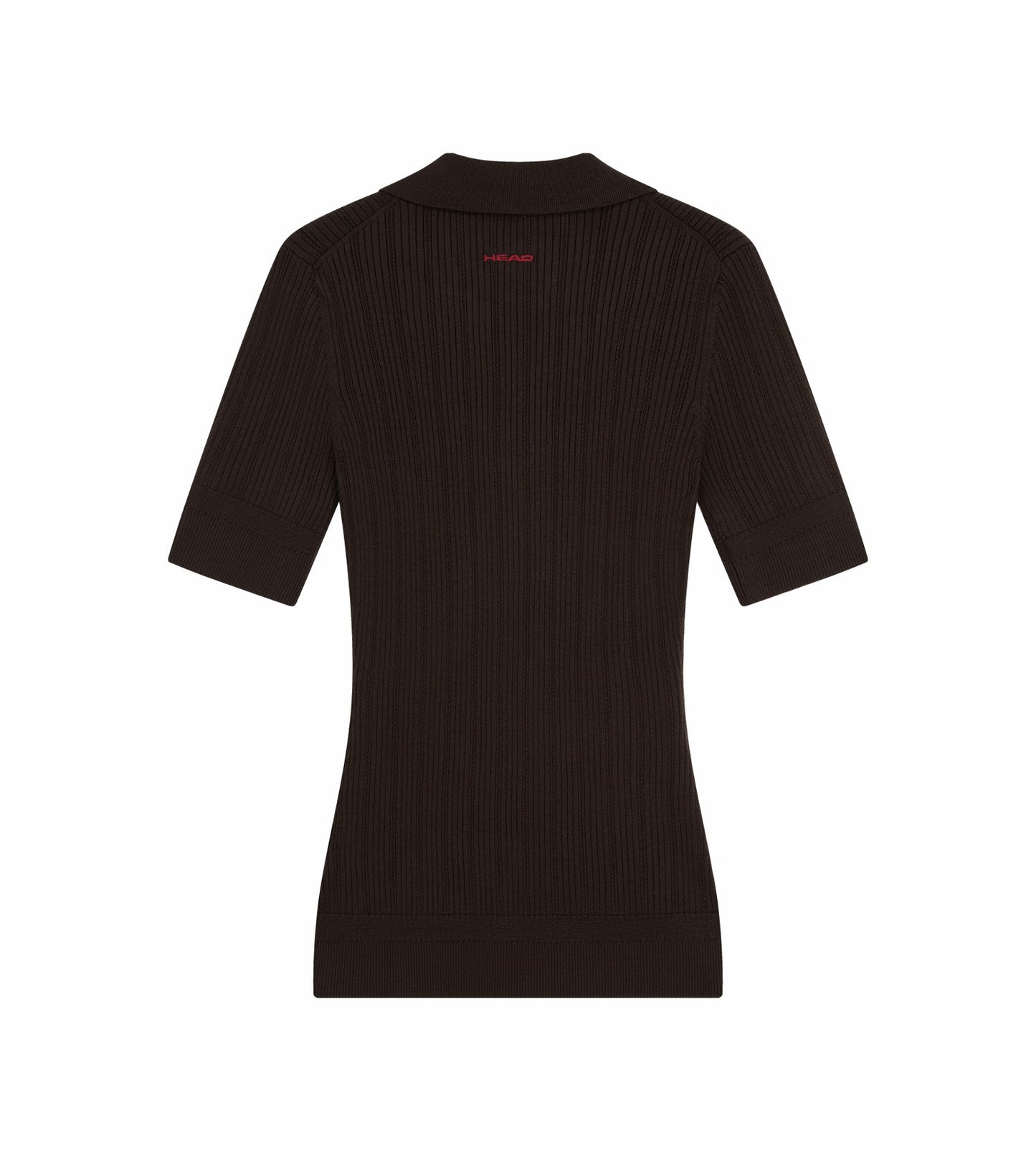 Head Golf V Neck Pointelle Knit Polo - Brown