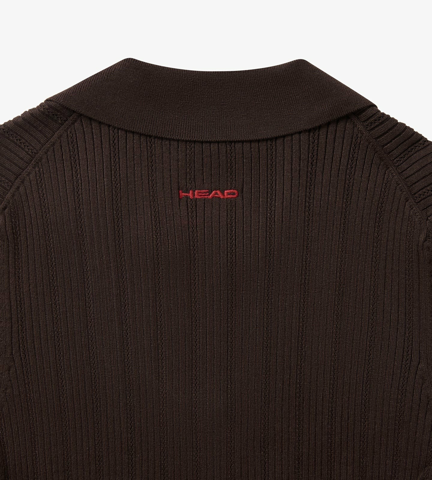 Head Golf V Neck Pointelle Knit Polo - Brown