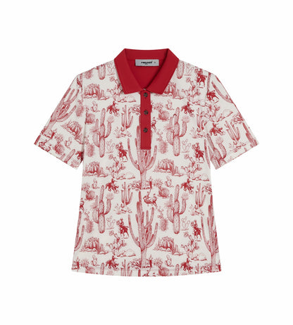 Head Golf Printed Polo - Red-Cactus