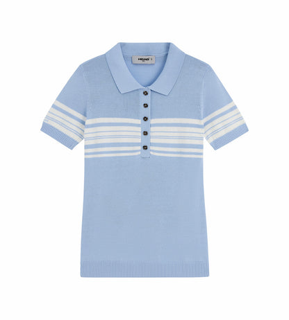 Head Golf Stripe Knit Polo - Blue